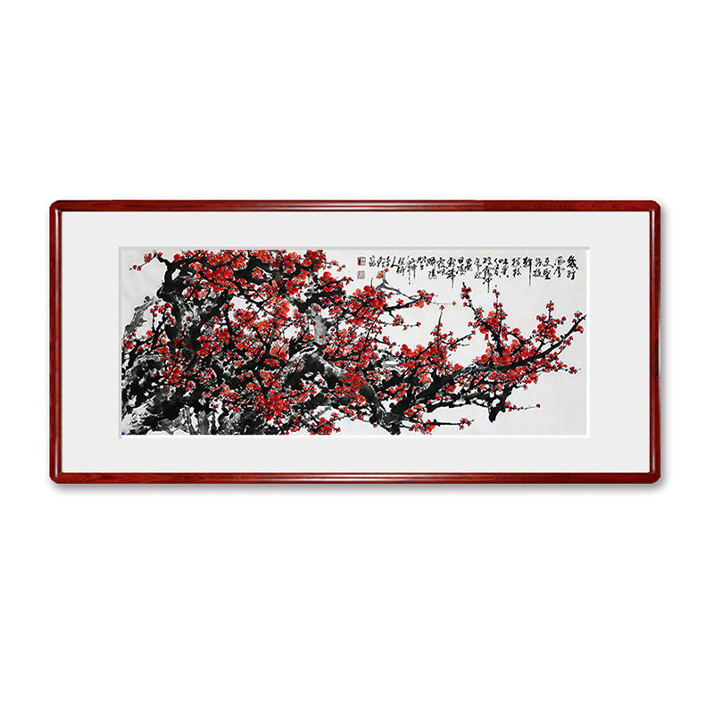 李霖手绘国画花鸟画梅花客厅挂画