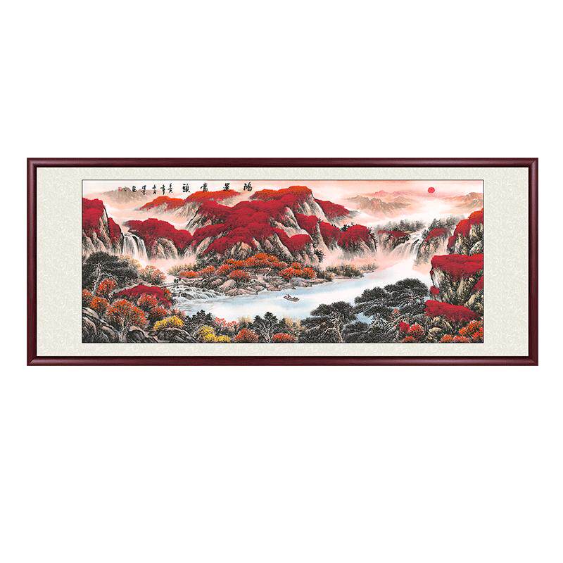 鸿运当头沙发背景墙客厅挂画