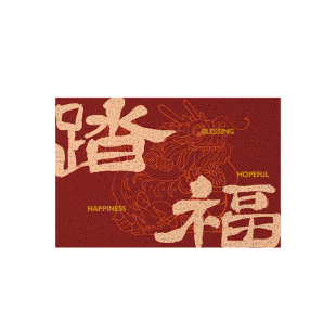 左咸敦道中式书法招财家用入户进门口加厚防滑吸尘丝圈地垫地毯