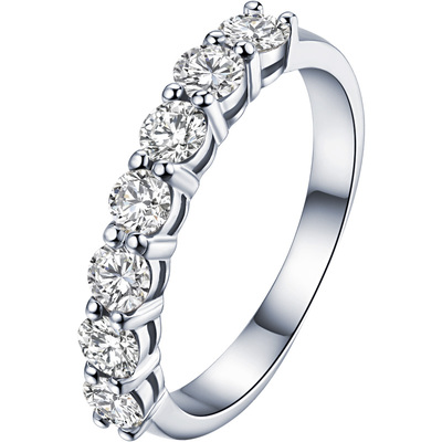 七公主钻石排戒18K金钻石戒指