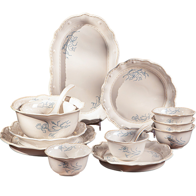 sisin诗心 碗碟套装家用餐具套装陶瓷揽月高温乔迁结婚送礼新品