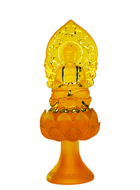 水琉璃居家佛堂供奉释迦佛小摆件