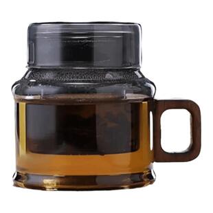 家用玻璃杯耐高温带盖过滤茶水分离办公室水杯迷你小泡茶杯男士女