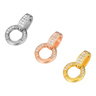 万能吊坠扣头镀18K金不掉色佛公佛玉金佛扣夹项链配件玉扣连接件