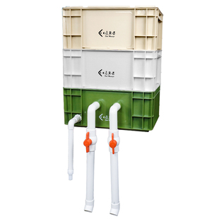 鱼缸外置周转箱过滤箱工业风水循环过滤桶上置滴流盒滤材支架全套