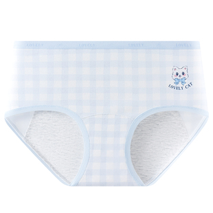 猫人生理期内裤女纯棉发育期初中生姨妈防漏经期少女高中生三角裤
