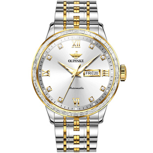 瑞士欧品客正品牌名表商务男士手表男机械表简约男款防水商务腕表