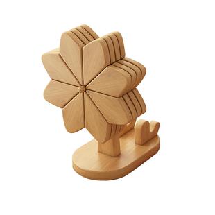 风车杯垫折叠手机支架餐桌桌面隔热垫砂锅防烫垫家用创意餐桌摆件