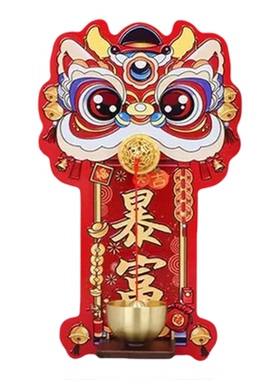 瑞兽醒狮磁吸门铃发财暴富铃铛新年过节装饰入户玄关招财纳福门贴