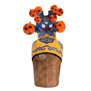 正龙戏装 京剧戏曲盔头盔帽武生巾定军山黄忠软帽花扎巾 软扎巾