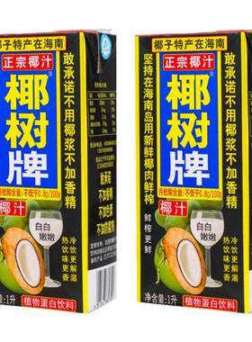 椰树牌椰汁椰子奶1L×4大盒聚餐