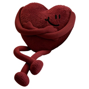 结婚抱枕红色爱心一对新婚婚房布置装饰新年马年沙发靠枕心形抱枕