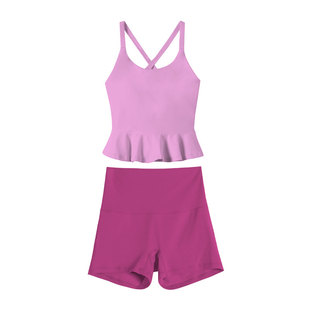 绝美瑜伽服套装女2026新款高级感普拉提训练撸铁健身短裤运动背心