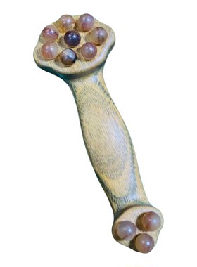 御用木绿檀如意羊角眼霜棒紫光檀面部按摩眼周按摩经络点穴放松
