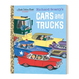 英文原版 Richard Scarry's Cars and Trucks 小汽车和大卡车 斯凯瑞小金书精装绘本 英文版 进口英语原版书籍