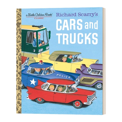 英文原版 Richard Scarry's Cars and Trucks 小汽车和大卡车 斯凯瑞小金书精装绘本 英文版 进口英语原版书籍