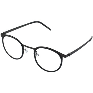 姜文同款眼镜复古超轻圆形眼镜框高弹钛合金无螺丝高度数大脸商务