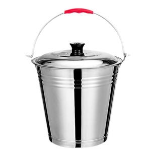 不锈钢桶家用结婚喜桶大容量带盖水桶储水圆桶加厚手提铁桶提水桶