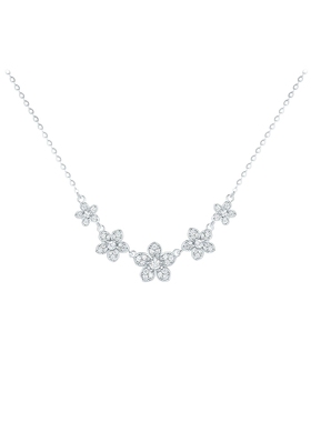 周六福项链女闪耀繁花链坠S925银高级感轻奢小众送女友圣诞礼物