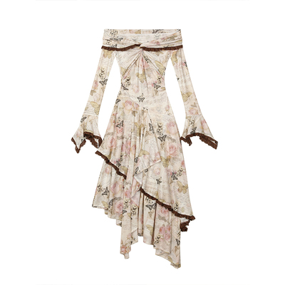 1PSTUDIO玫瑰蝴蝶印花连衣裙