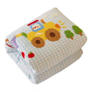 牛奶绒幼儿园被子三件套卡同绣花加厚加厚六件套宝宝入园儿童床品