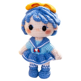 胖小森手作MISSQ美少女玩偶diy手工钩针编织毛线团牛奶棉材料包