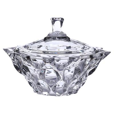 水晶玻璃碗水果盘带盖糖果罐