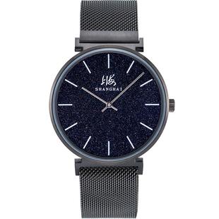 上海手表男女款简约时尚砂金石钢带石英腕表DR0153