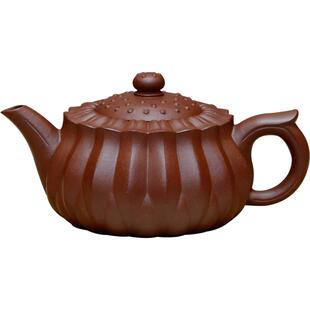 菊蕾壶原矿珍藏云根紫泥大师孔祥生全手工筋纹器精品宜兴紫砂壶