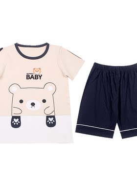 亲子睡衣夏季短袖纯棉家庭装男孩