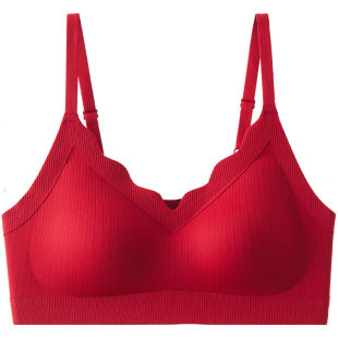 红豆红文胸套装本命年大红色三角裤结婚内裤胸罩礼盒装背心款内衣