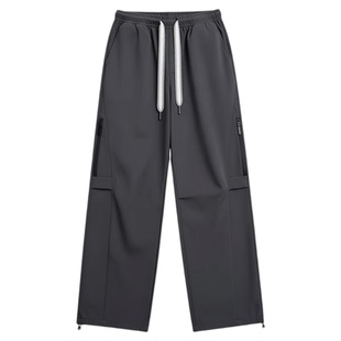 直筒休闲长裤子男生宽松阔腿冲锋中学生青少年春秋季新款运动工装