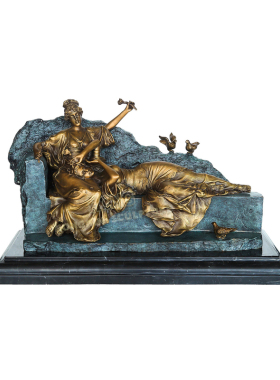 鸿鑫雕塑黄铜欧式人物工艺品摆件