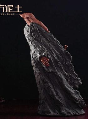 东方泥土 中式客厅禅意摆件紫砂古典人物雕塑艺术品/屈原问天