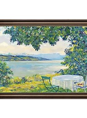 莫奈餐厅装饰画轻奢高级感复古油画挂画2025新款壁画