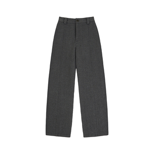 「MISAZ」版型超正!微弧剪裁日常通勤半松紧腰阔腿西裤 冬季厚度