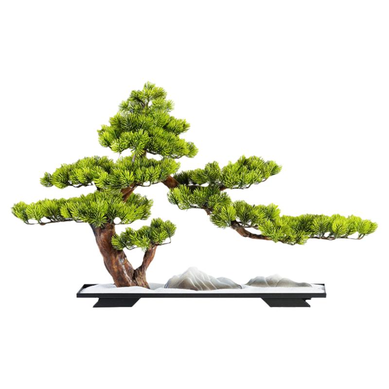 仿真迎客松摆件室内装饰新中式绿仿真植物盆景