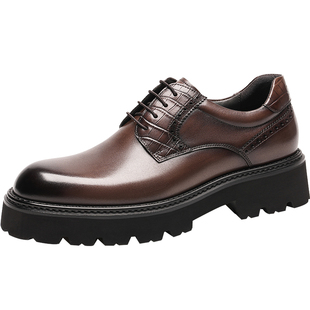 【增高5CM】报喜鸟2026春季新款男士正装皮鞋英伦风厚底商务男鞋