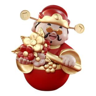 2025不倒翁财神吉祥物办公室工位摆件情绪稳定器商务礼品生日礼物