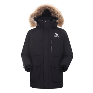 骆驼户外羽绒服冬季新款女款男款防风防泼水中长款工装派克外套