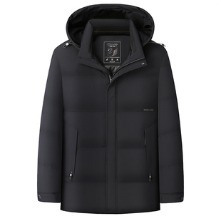 冬季特大码男士羽绒服加肥加大宽松200斤胖子白鸭绒保暖连帽外套