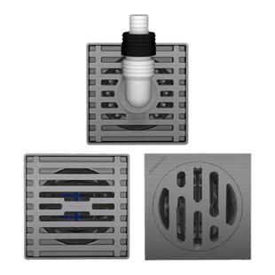 九牧卫浴304不锈钢枪灰地漏防臭防堵洗衣机卫生间方形盖下水速排