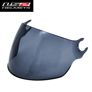 适用于LS2OF562半盔镜片/OF608头盔炫彩深茶日夜通用电镀极光风镜