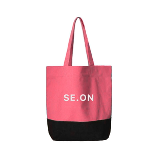 SecondMoon夏日色彩韩国定染蜡笔拼牛仔色帆布包大容量百搭通勤