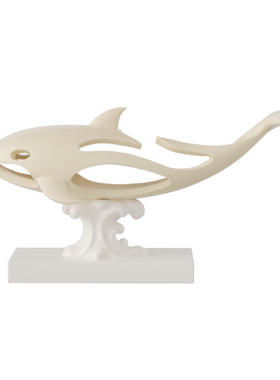 奶油风鲸鱼摆件高级感样板房装饰