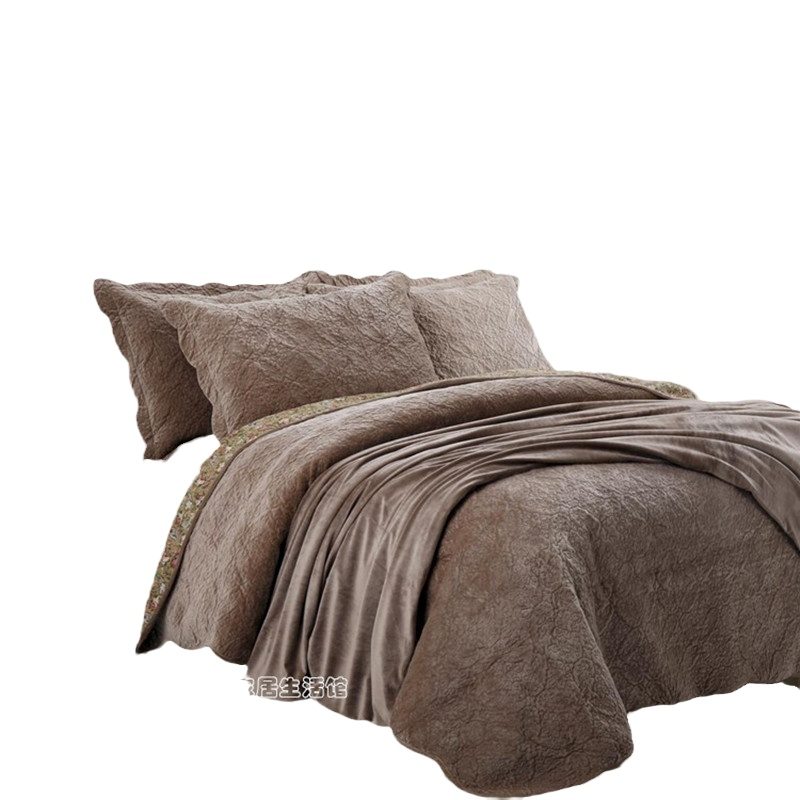 冬季保暖法兰绒高端床盖超柔床单