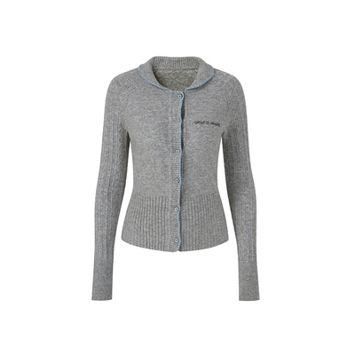 银河万岁“答案之书”三色糯叽叽手工针织毛衣温柔法式撞色开衫