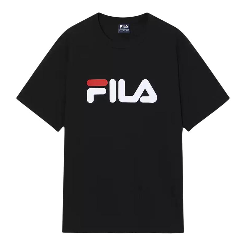 【自营】FILA斐乐 字母大小LOGO印花多巴胺黑白色短袖T恤