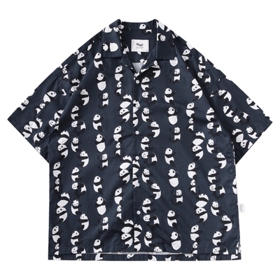 BCALM熊猫印花薄款沙滩衬衫