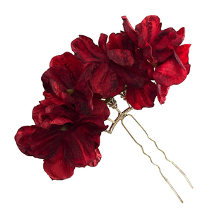 新中式红色玫瑰花朵发簪发钗女配饰古风旗袍发饰簪子新娘头花头饰